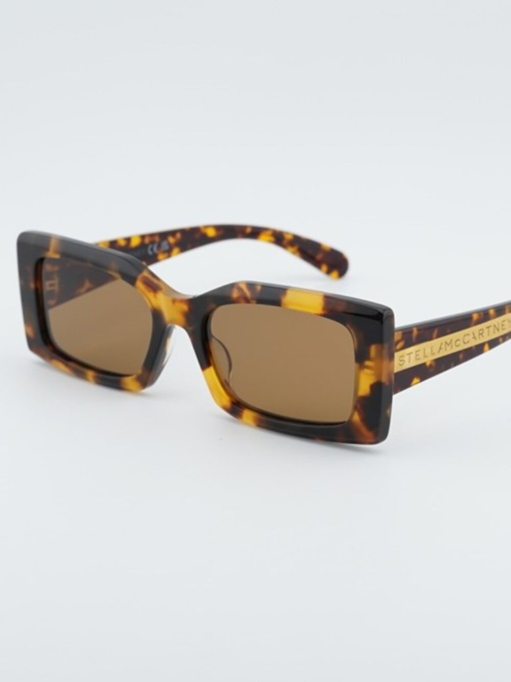 Stella McCartney SC40065I 53E Sunglasses Havana Rectangle Frame, Brown Lenses